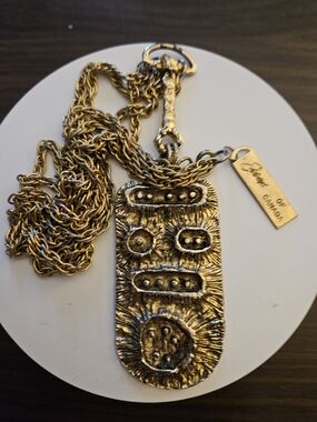 Vintage Eaton of Canada Pendant and Chain Set Brutalist Texture Design
